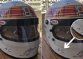 Com ajuda da esposa, Schumacher assina capacete em rara rara aparição em tributo da F-1