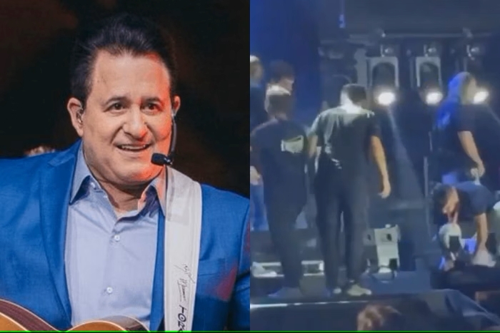 Sertanejo Marrone cai do palco e show é encerrado em Go; Bruno atualiza estado de saúde