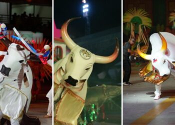 Festival Folclórico do Amazonas encerra penúltima noite com apresentações de bois-bumbás no Sambódromo