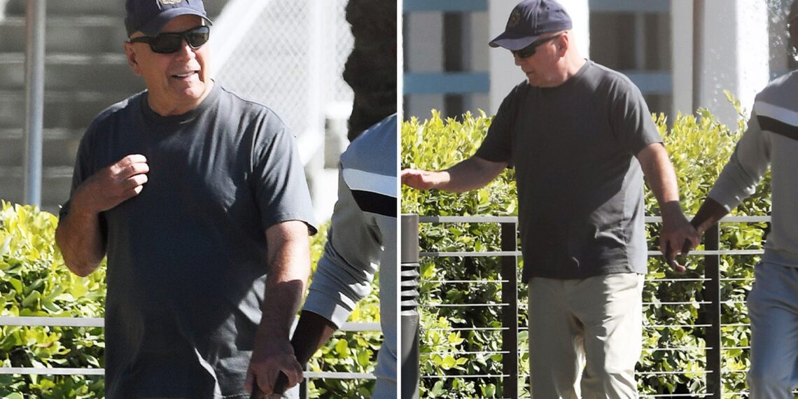 Bruce Willis é visto em rara aparição pública três anos após diagnóstico de demência