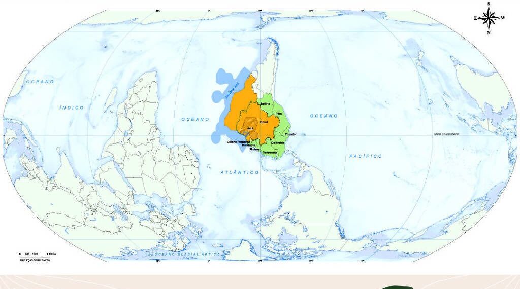 IBGE lança mapa-múndi com Belém no centro para destacar protagonismo da Amazônia na COP30