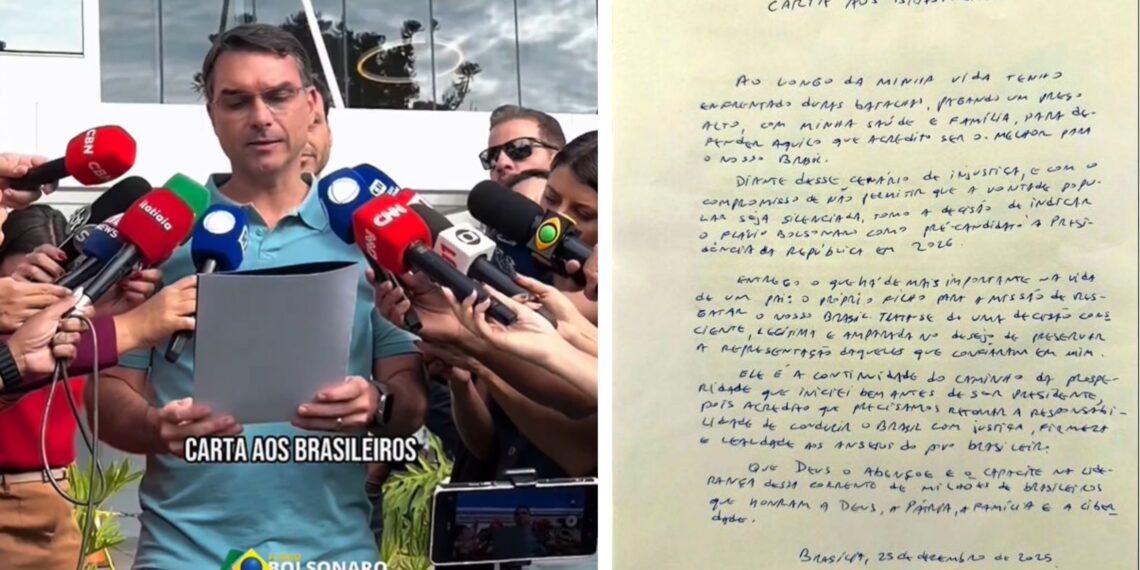 Bolsonaro indica Flávio Bolsonaro como pré-candidato à Presidência em 2026