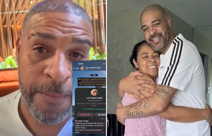Mãe de Adriano Imperador perde R$ 15 mil em golpe no WhatsApp e craque faz alerta