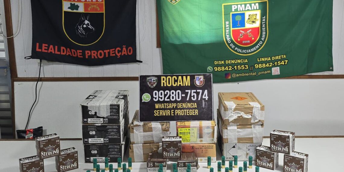 PM apreende quase 3 mil munições em camarote de embarcação em Jutaí