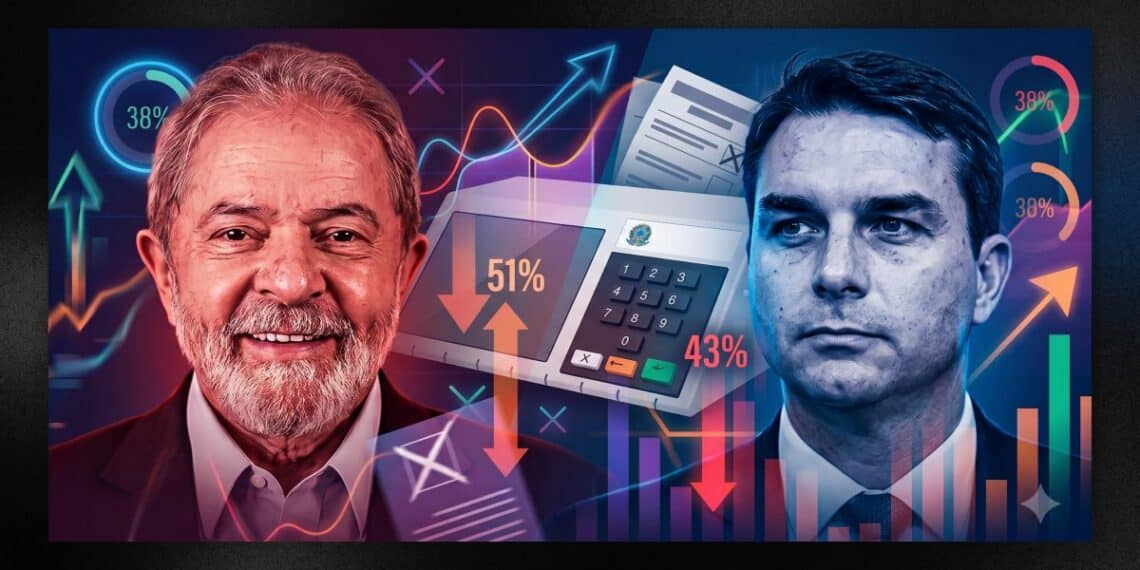 Lula e Flávio Bolsonaro empatam em pesquisa eleitoral em SP