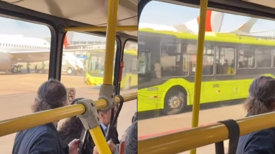 Ônibus bate em asa de avião da Gol no Aeroporto de Guarulhos