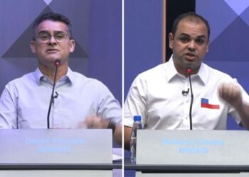 Roberto Cidade e David Almeida trocam acusações em debate na TV