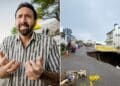 Buraco gigante destrói entrada de mansão de Nicolas Cage em Malibu