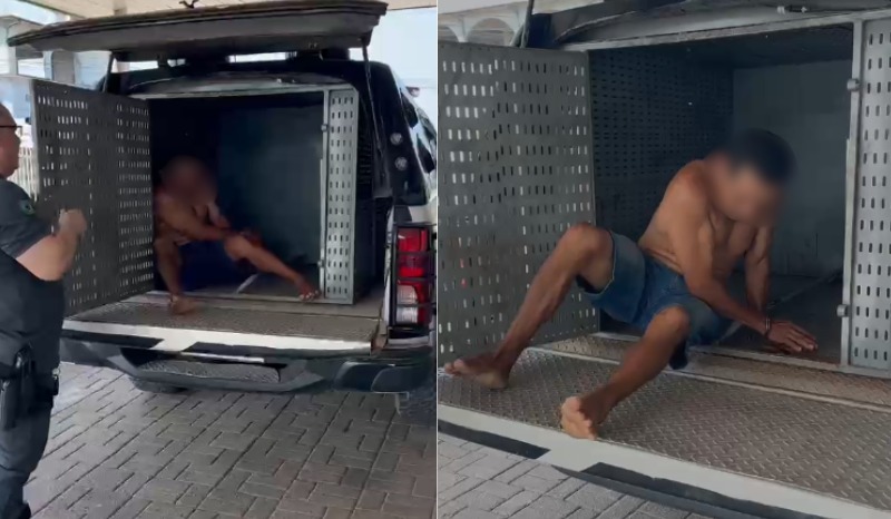 Homem é preso em flagrante apos espancar cão em Itacoatiara